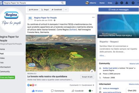 La buona gestione delle foreste è social con Rotoloni Regina